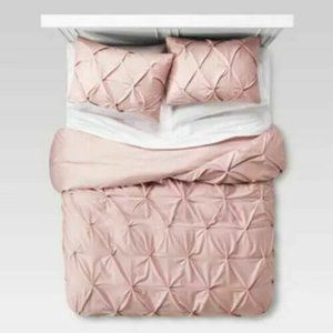 Threshold Pinch Pleat Duvet Cover Set Pink KING